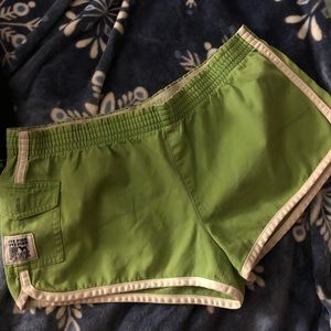 Victoria secret pink green canvas booty shorts